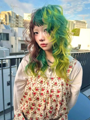 セクションカラー　 デザインカラー　ケアブリーチカラー　