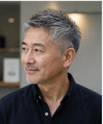 50代からの白髪を活かしたショートスタイル