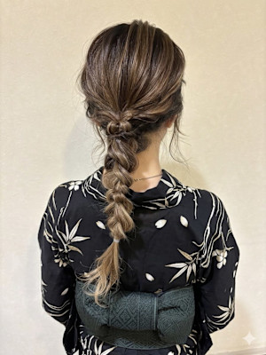 浴衣着付（10種ヘアアレンジサービス）プランのヘアセット5