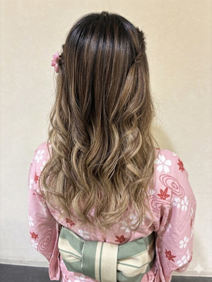 浴衣着付（10種ヘアアレンジサービス）プランのヘアアレンジ1