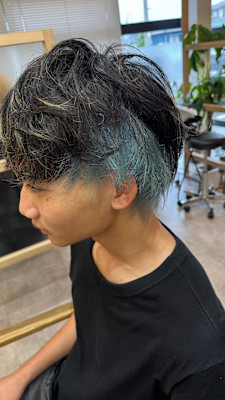 水色ペールブルーハイトーンカラーケアブリーチインナーカラー