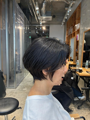 ◇大人40代50代60代ショートボブ丸みショート白髪ぼかし