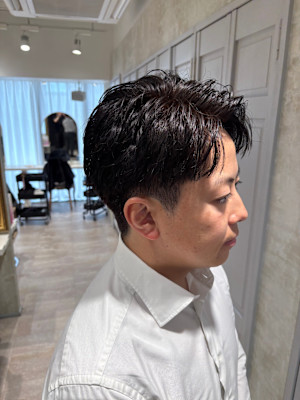 【and.S 銀座】メンズフェザーパーマ風カット　２０代