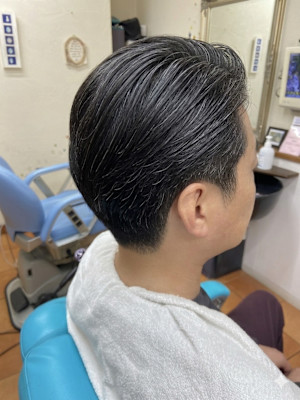 ナチュラルオールバックショート