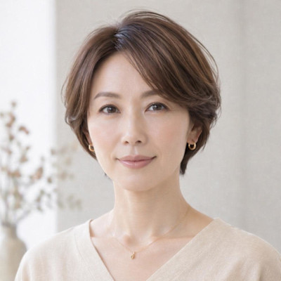 ◇大人40代50代60代ショートボブ丸みショート白髪ぼかし