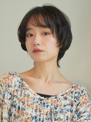 ショート・ボブ/絶壁解消/前髪あり/20代/30代/丸顔