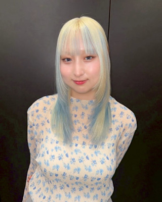 インナーカラー　デザインカラー　ケアブリーチカラー　ウルフ