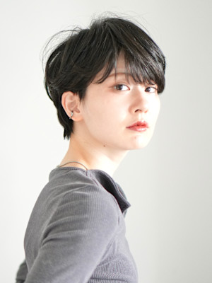 前下がりショート・ボブ/絶壁解消/前髪あり/40代/30代