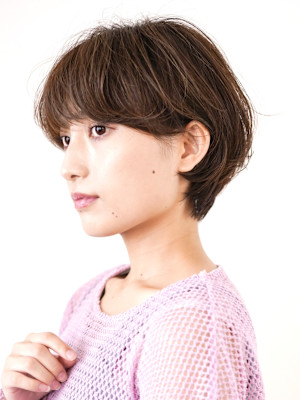 前下がりショート・ボブ/絶壁解消/前髪あり/40代/30代