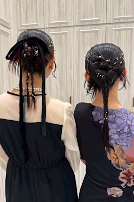 金箔×タイトシニヨン編みおろしアレンジ