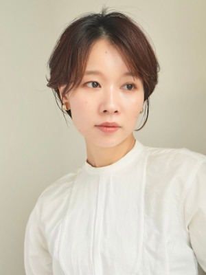 ショート・ボブ/丸顔/前髪あり/絶壁解消/30代/40代