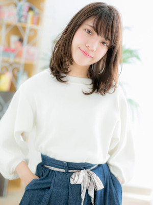 ショコラベージュでストカールロングボブ