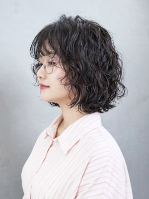 ボブ韓国ヘア顔周りレイヤーミディアム_ba586791