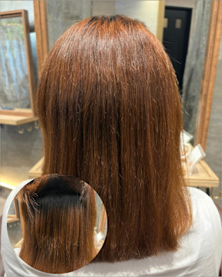 セルフカラーによる広がり・パサつきを整える髪質改善ストレート