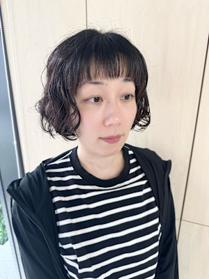 ボブパーマで大人可愛く
