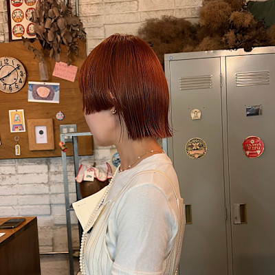 ブリーチ無しオレンジボブ　miyabu