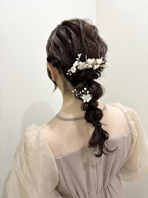 結婚式編み下ろしヘア