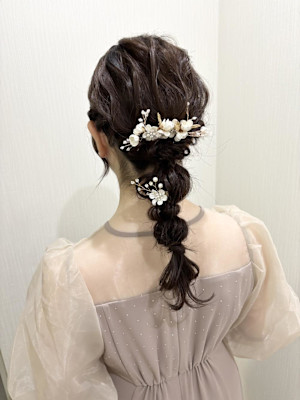 結婚式編み下ろしヘア