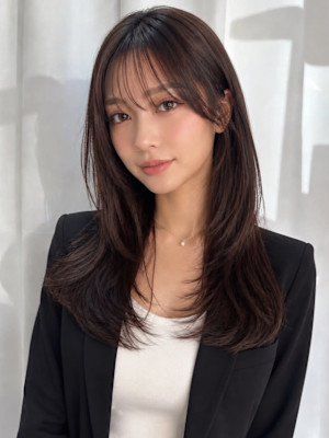 【MICHI 富田店　古作蓮】 ロングレイヤー 韓国風ヘア 