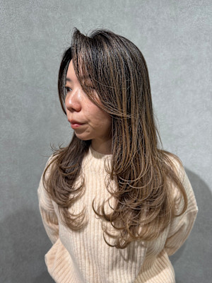 ミルクティー/バレイヤージュ/白髪ぼかし/30代/40代