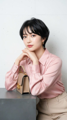  上品なツヤ感＊黒髪でも重く見えないハンサムショート