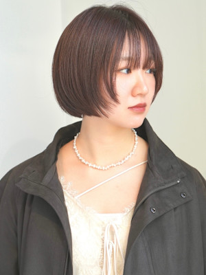 レイヤーショート・ボブ/前髪あり/絶壁解消/20代/30代