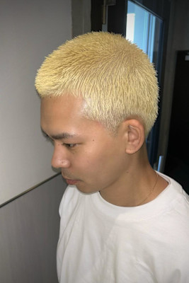 blonde buzz cut