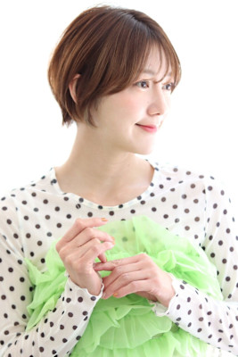 小顔◎くびれショート×ブラウンベージュ 20代30代40代