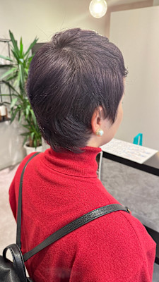 ベリーショートカットショートヘアケアブリーチカラーラベンダー