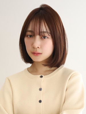 フェミニンワンカールボブ