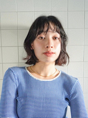 抜け感ウェーブボブ