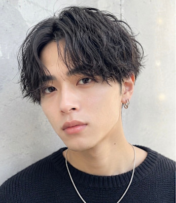 20代30代40代メンズパーマ波巻きスパイラルマッシュ