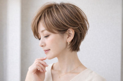 ◇大人40代50代60代ショートボブ丸みショート白髪ぼかし