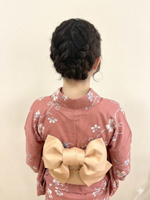 浴衣着付（10種ヘアアレンジサービス）プランのヘアセット10