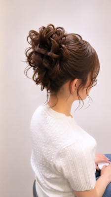 【北新地ヘアセット】シースルーお団子