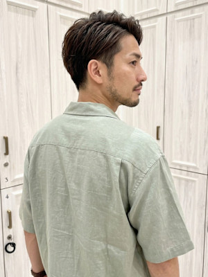 大人アップバングツーブロックショート