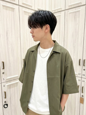 韓国風シースルーマッシュショート