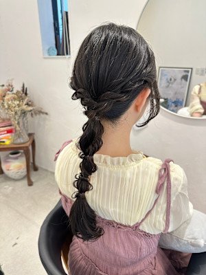 編みおろしヘアセット♪yu