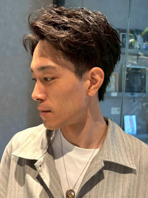 ニュアンスパーマ ツーブロック ナチュラルパーマ ビジネス