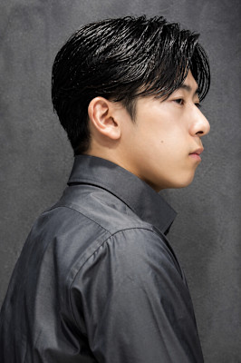 センターパート×ニュアンスパーマ×曲がる縮毛矯正×men's