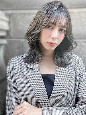 0代40代人気☆韓国風外ハネくびれミディ