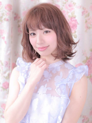 ピンクローズ☆ゆるふわエアリーボブ