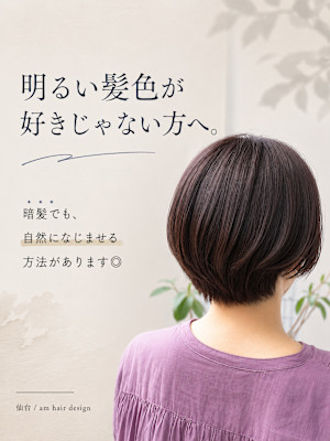 明るい髪色が好きじゃない方へ◎ 暗髪白髪ぼかし／ブリーチなし