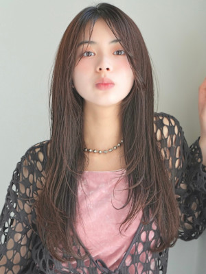ロングレイヤー/レイヤースタイル/前髪あり/20代/30代