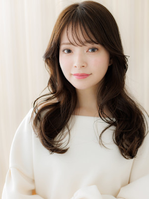ローライトカラー韓国風ヨシンモリフェミニンロング30代40代