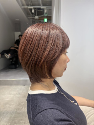 ◇大人40代50代60代ショートボブ丸みショート白髪ぼかし