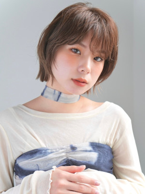 レイヤーショート・ボブ/前髪あり/絶壁解消/20代/30代