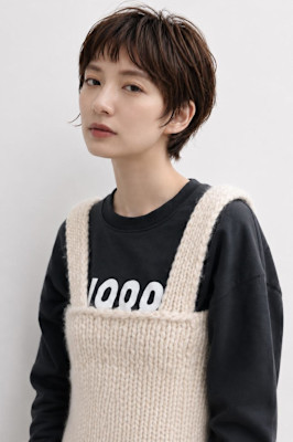 前髪短めのマッシュ