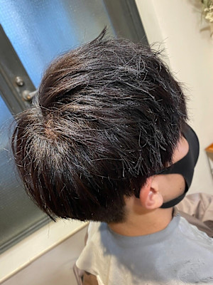 コンパクトマッシュ ビジネスショート 黒髪 メンズカット