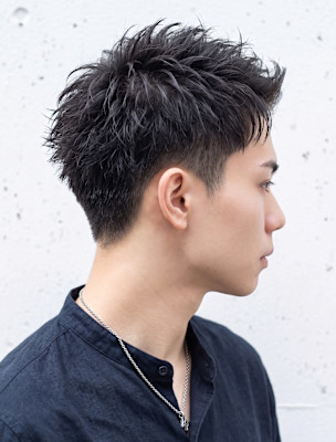 爽やかアップバング　メンズショート
